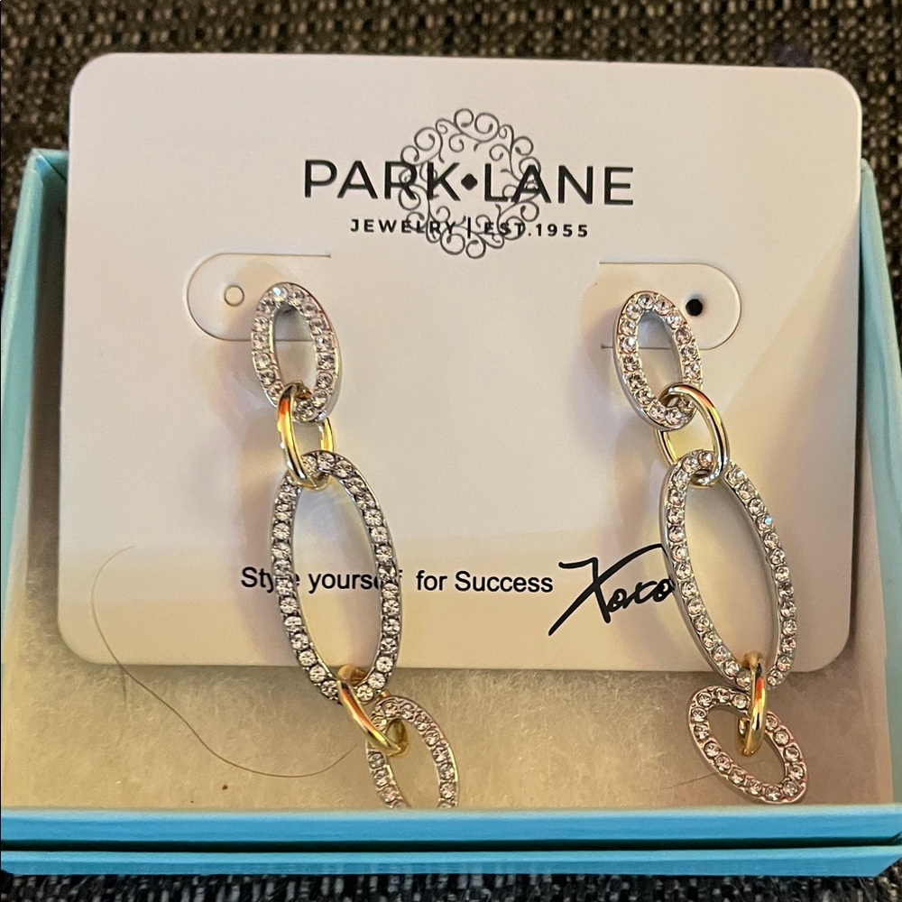Park Lane Gold and Silver Oval Link Earrings sparkle box exclusive